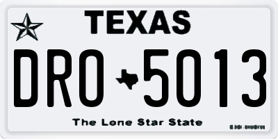 TX license plate DRO5013