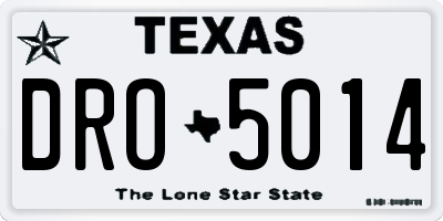 TX license plate DRO5014