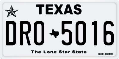 TX license plate DRO5016