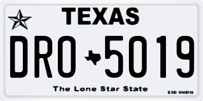 TX license plate DRO5019