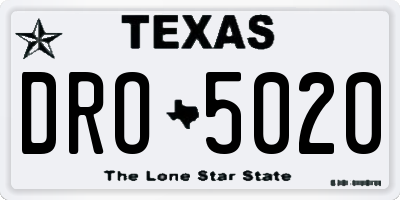 TX license plate DRO5020