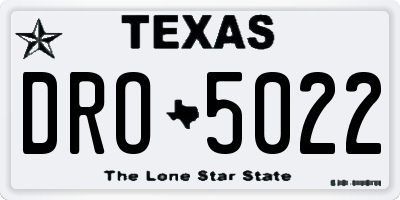 TX license plate DRO5022