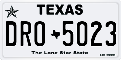 TX license plate DRO5023