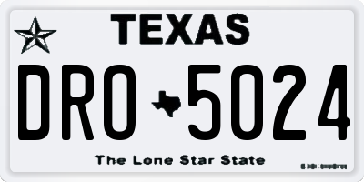 TX license plate DRO5024