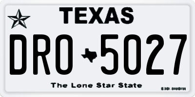 TX license plate DRO5027