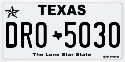 TX license plate DRO5030
