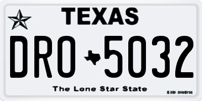 TX license plate DRO5032