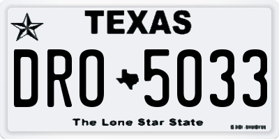TX license plate DRO5033