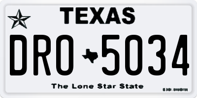 TX license plate DRO5034