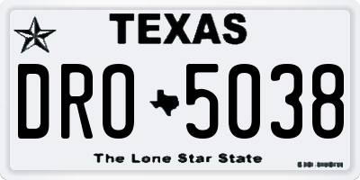 TX license plate DRO5038