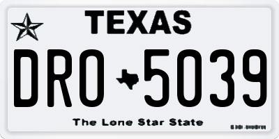 TX license plate DRO5039