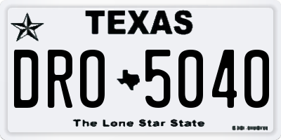 TX license plate DRO5040