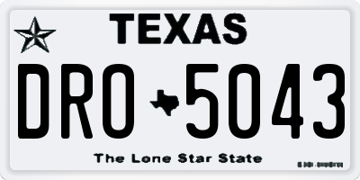 TX license plate DRO5043