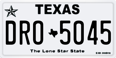 TX license plate DRO5045