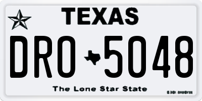 TX license plate DRO5048