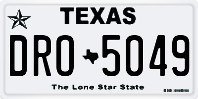 TX license plate DRO5049