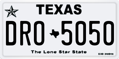 TX license plate DRO5050