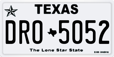 TX license plate DRO5052