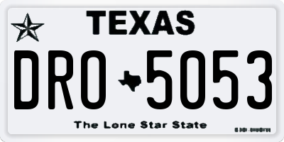 TX license plate DRO5053