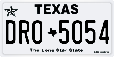 TX license plate DRO5054