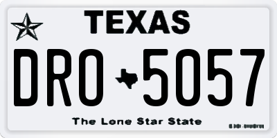 TX license plate DRO5057