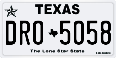 TX license plate DRO5058
