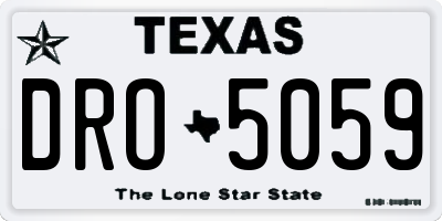 TX license plate DRO5059