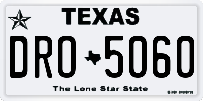 TX license plate DRO5060