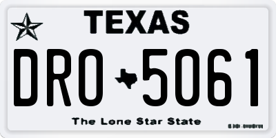 TX license plate DRO5061