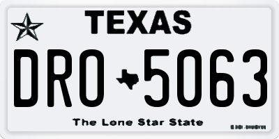 TX license plate DRO5063