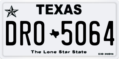 TX license plate DRO5064