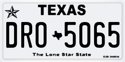 TX license plate DRO5065