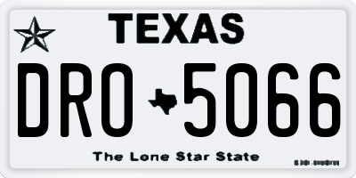 TX license plate DRO5066