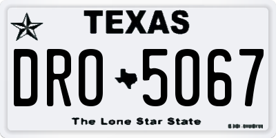 TX license plate DRO5067