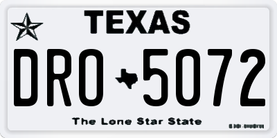 TX license plate DRO5072