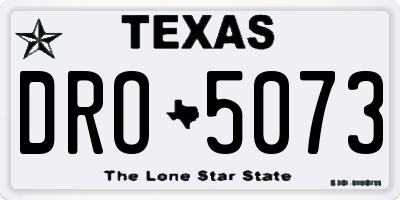 TX license plate DRO5073