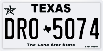 TX license plate DRO5074