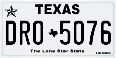 TX license plate DRO5076