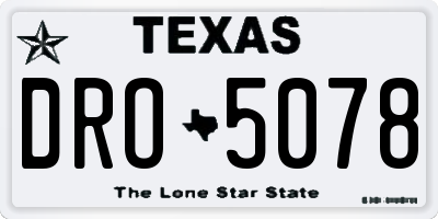TX license plate DRO5078