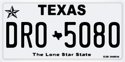 TX license plate DRO5080