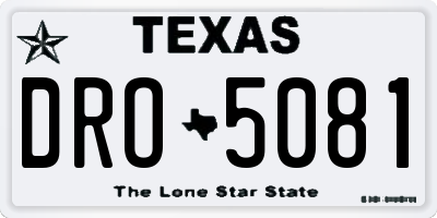 TX license plate DRO5081