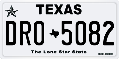 TX license plate DRO5082