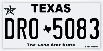 TX license plate DRO5083