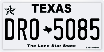 TX license plate DRO5085