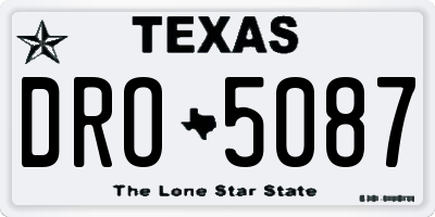 TX license plate DRO5087