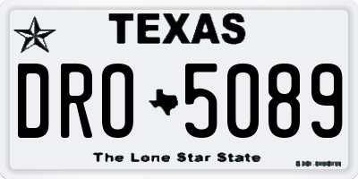 TX license plate DRO5089