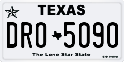 TX license plate DRO5090