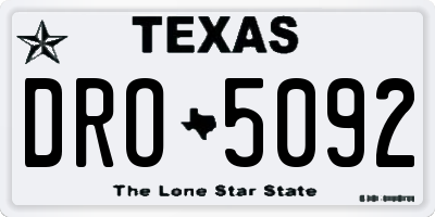 TX license plate DRO5092