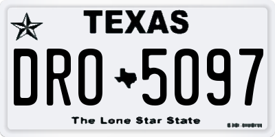TX license plate DRO5097