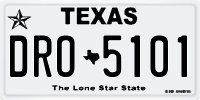 TX license plate DRO5101